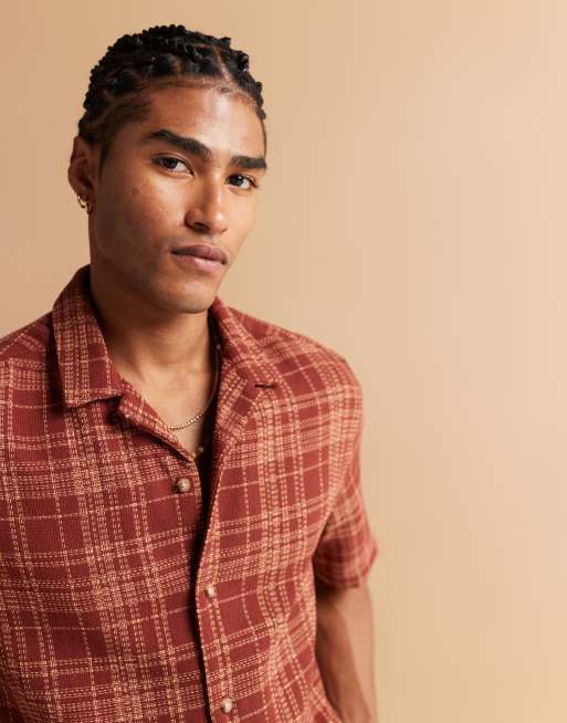 ASOS DESIGN – Brun, rutig skjorta med boxig passform, 3 av 4