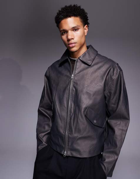 ASOS DESIGN – Brun skinnjacka i läderimitation - view 1