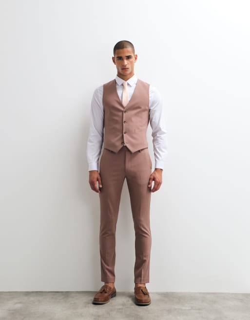 ASOS DESIGN - Brun skinny habitvest, 3 af 5