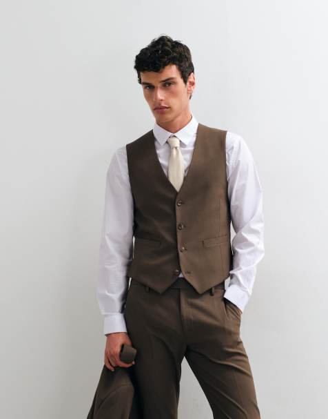 ASOS DESIGN - Brun skinny habitvest - view 1