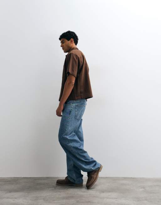 ASOS DESIGN – Brun skjorta i oversize och linnestil med boxig passform, 3 av 5