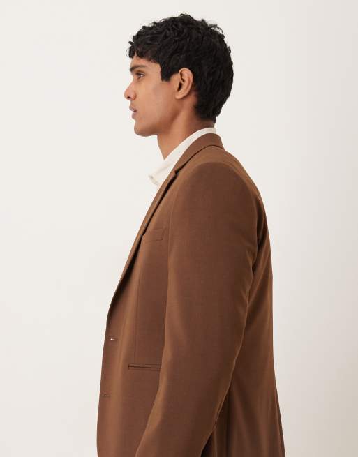 ASOS DESIGN – Brun smal kavaj, del av kostym, 4 av 5
