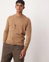 ASOS DESIGN – Brun, stickad kofta, del av set - view 1