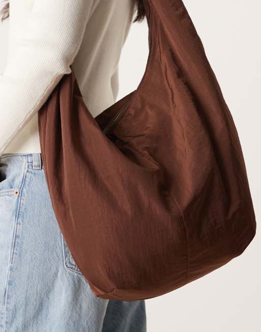 ASOS DESIGN – Brun, stor toteväska i slouchy-stil med axelrem, 4 av 4