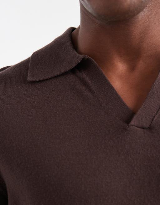 ASOS DESIGN - Brun striktrøje med halshak, 5 af 5