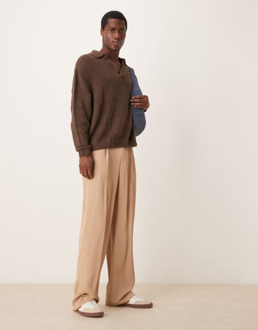 ASOS DESIGN – Brun, strukturstickad tröja med sprund, 2 av 4
