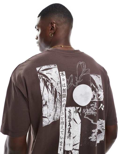 ASOS DESIGN – Brun t-shirt i oversize med souvenirtryck, 2 av 4