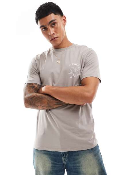 ASOS DESIGN - Brun T-shirt med print på brystet - view 1