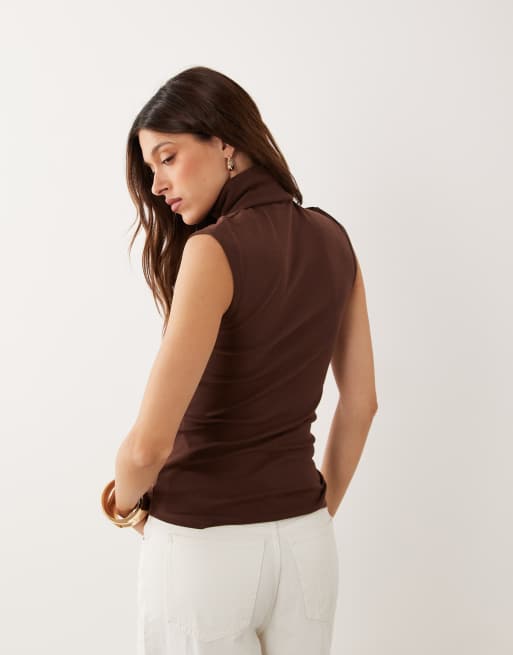 ASOS DESIGN - Brun tanktop med ståkrave, 4 af 4
