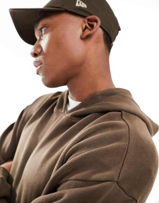 ASOS DESIGN – Brun, tvättad huvtröja i oversize, 3 av 4