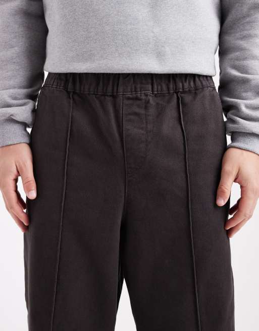 ASOS DESIGN – Bruna, avsmalnande byxor med stråveck i dra på-modell, 5 av 5