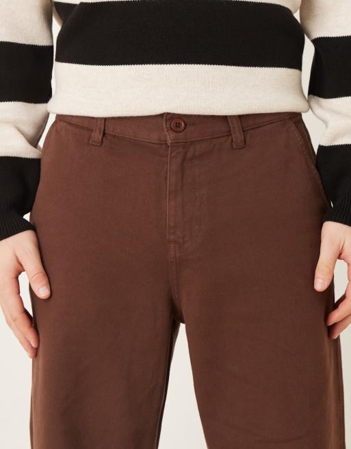 ASOS DESIGN – Bruna baggy byxor i twill, 4 av 5