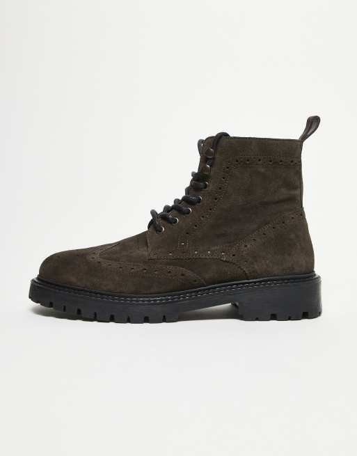 ASOS DESIGN – Bruna Brogue-boots i mocka med snörning, 3 av 3