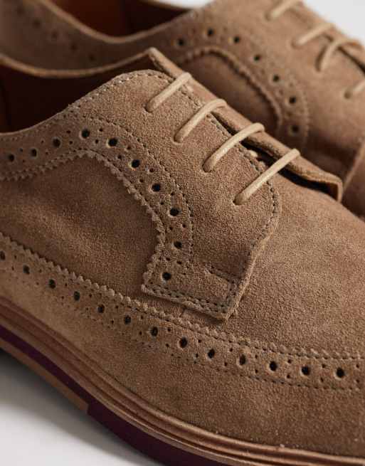 ASOS DESIGN – Bruna brogueskor i mocka med snörning, 3 av 4