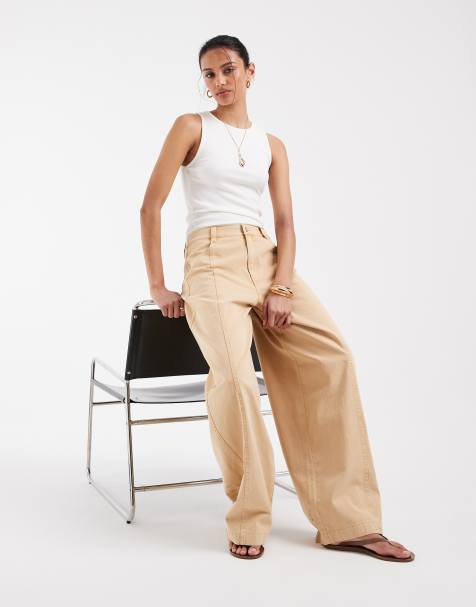 ASOS DESIGN – Bruna byxor med barrelben - view 1