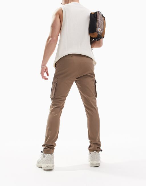 ASOS DESIGN – Bruna cargobyxor med extra smal passform, 2 av 4