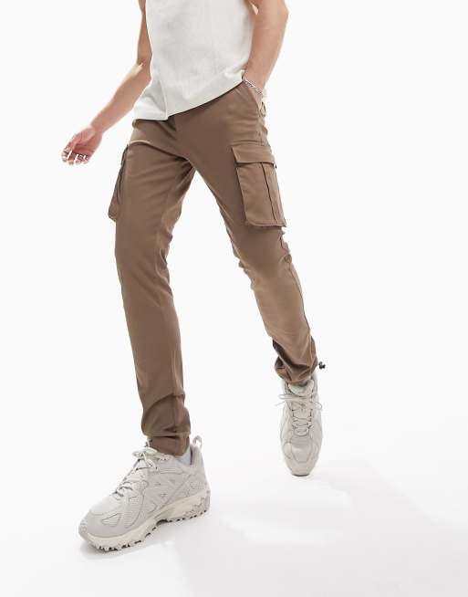 ASOS DESIGN – Bruna cargobyxor med extra smal passform, 4 av 4