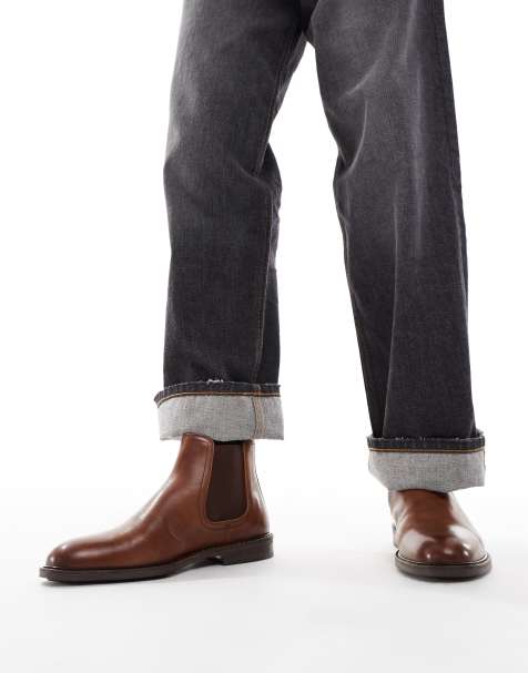 ASOS DESIGN – Bruna chelseaboots i läder - view 1