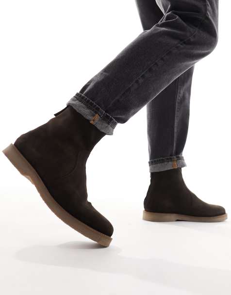ASOS DESIGN - Bruna chelseaboots i mocka med crêpe-sula - view 1