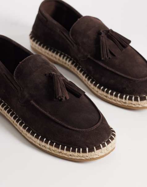 ASOS DESIGN – Bruna espadrillos med tofsar i mocka - view 1
