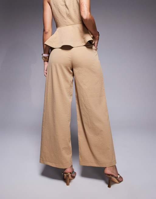 ASOS DESIGN – Bruna, figursydda byxor med vida ben, del av set, 5 av 5