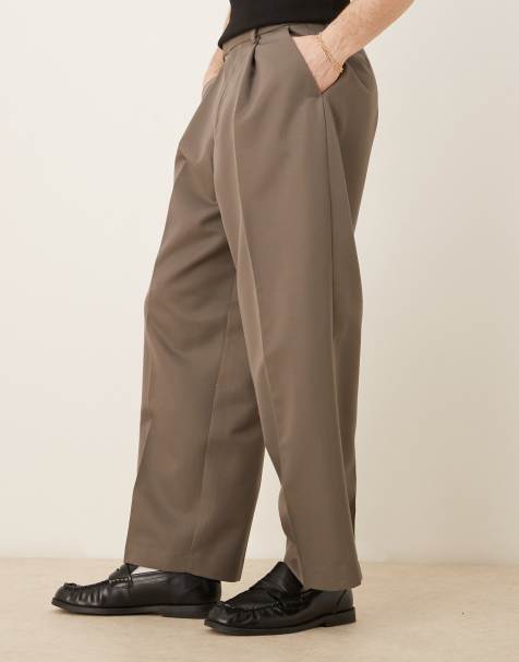 ASOS DESIGN – Bruna finbyxor med ballongben och veck framtill - view 1