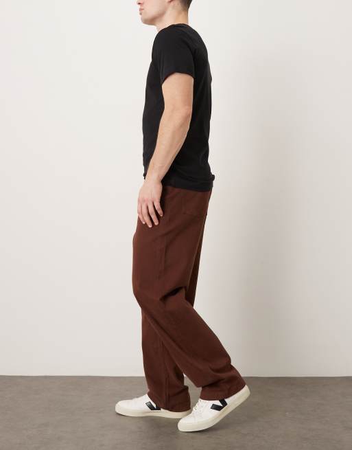 ASOS DESIGN – Bruna, fiskbensmönstrade byxor i baggy-stil, 3 av 5