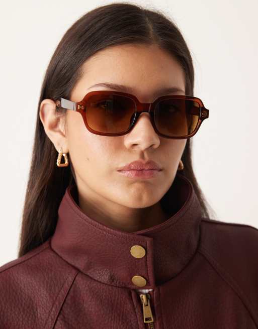 ASOS DESIGN –Bruna, fyrkantiga solglasögon med tonade glas, 3 av 3
