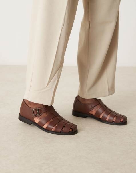 ASOS DESIGN – Bruna gladiatorsandaler i läder - view 1