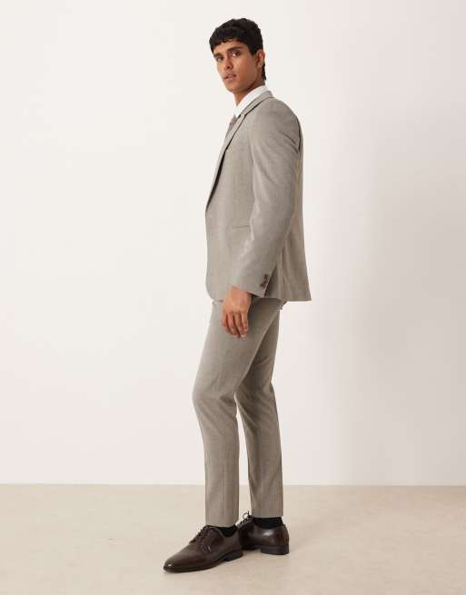 ASOS DESIGN – Bruna kostymbyxor i twill med extra smal passform, del av kostym, 3 av 5