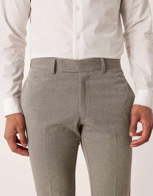 ASOS DESIGN – Bruna kostymbyxor i twill med extra smal passform, del av kostym, 4 av 5
