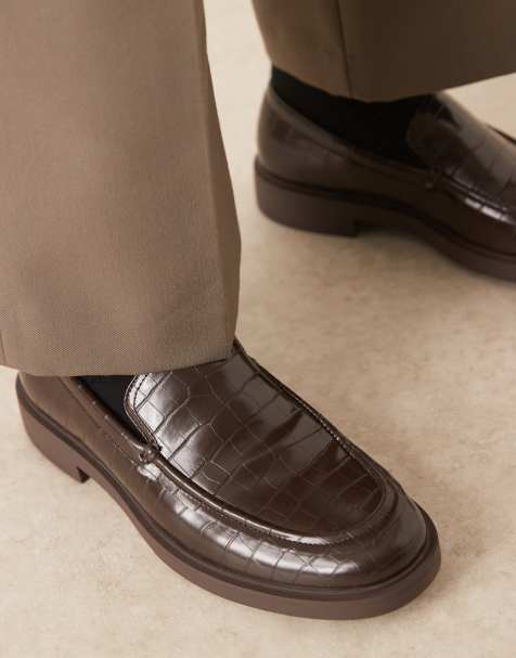 ASOS DESIGN – Bruna, krokodilskinnsmönstrade loafers - view 1