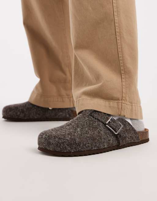 ASOS DESIGN – Bruna loafers i filtmaterial med öppen häl, 3 av 4