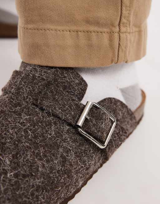 ASOS DESIGN – Bruna loafers i filtmaterial med öppen häl, 4 av 4