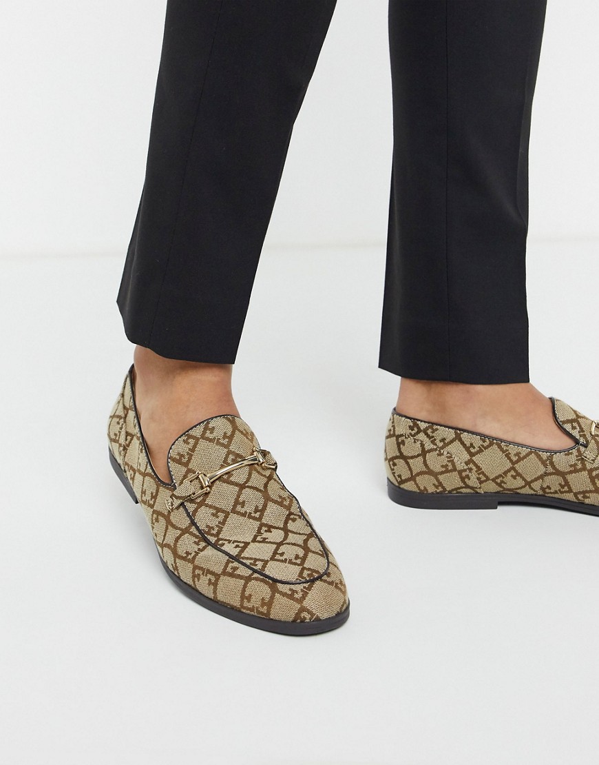ASOS DESIGN – Bruna loafers i jacquard med spänne