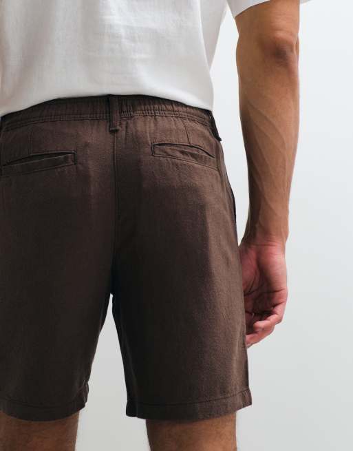 ASOS DESIGN – Bruna, medellånga shorts i linnemix med smal passform, 4 av 5