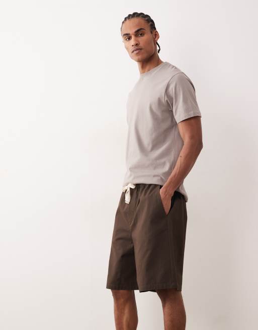 ASOS DESIGN – Bruna, mellanlånga shorts i twill med dragsko, 3 av 5