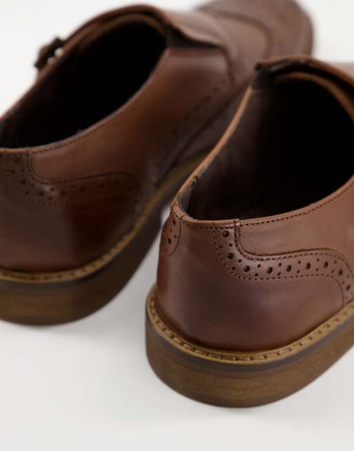 ASOS DESIGN – Bruna munkskor i läder med broguedetaljer, 2 av 4