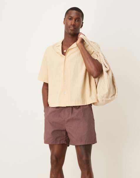 ASOS DESIGN – Bruna shorts av linnemix i kort design - view 1