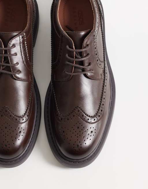 ASOS DESIGN – Bruna skor med snörning och broguedetalj, 2 av 4