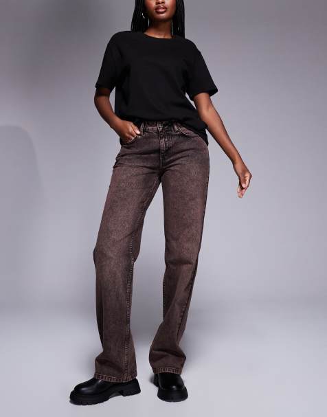ASOS DESIGN – Bruna, smala jeans med låg midja och tvättad finish - view 1