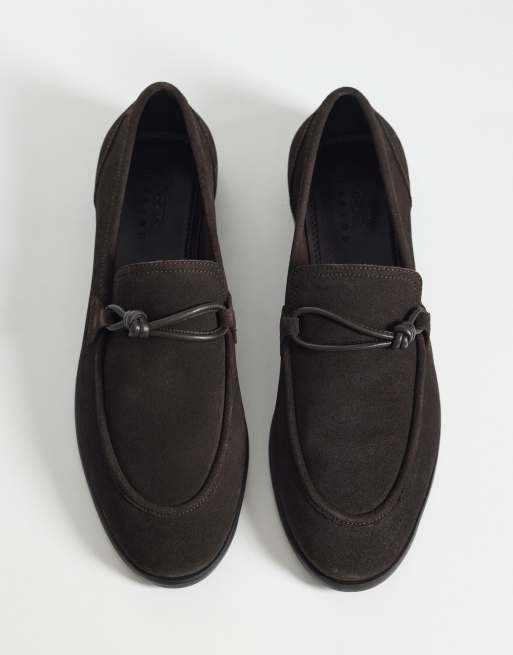 ASOS DESIGN – Bruna, smala loafers i mocka med knut och detalj, 3 av 4