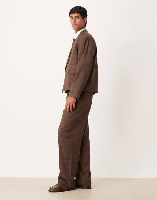 ASOS DESIGN – Bruna, vida kostymbyxor i jacquard, 3 av 5