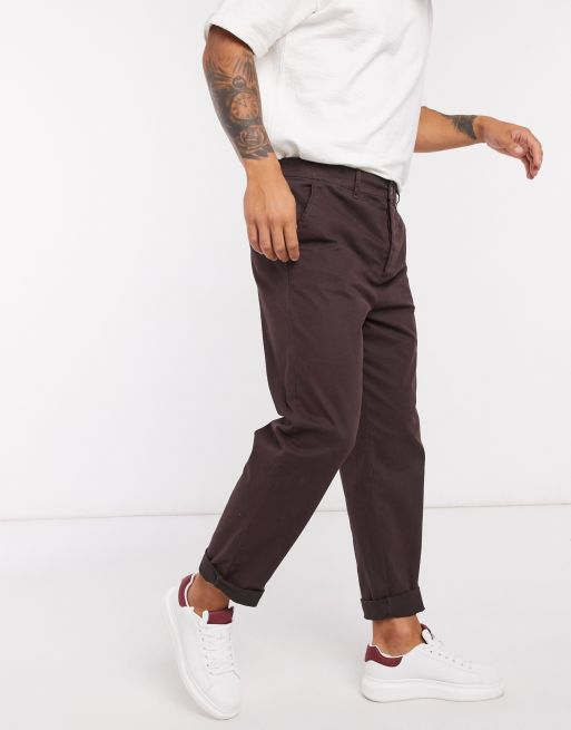 ASOS DESIGN - Brune afslappede skaterchinos