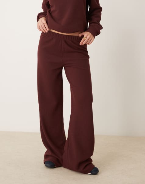 ASOS DESIGN - Brune bukser med tekstur i sweatstof - view 1