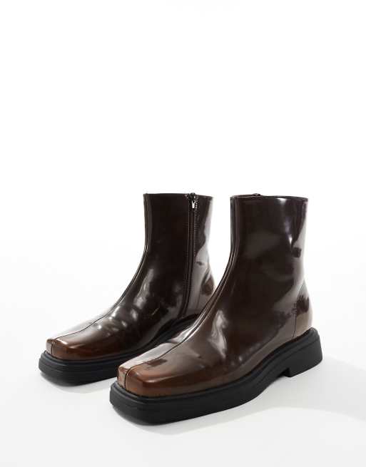 ASOS DESIGN - Brune Chelsea-støvler med firkantet tå, 2 af 4
