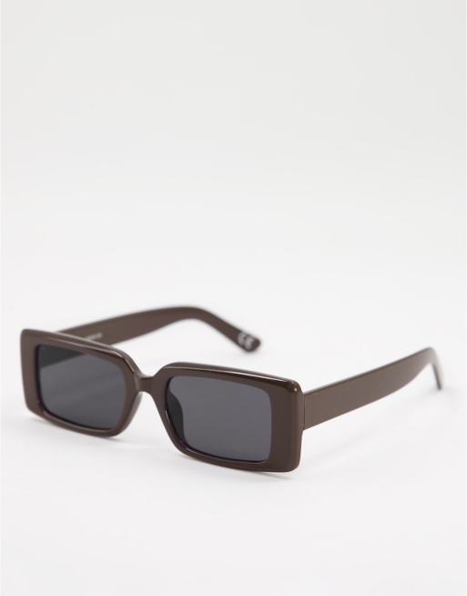 ASOS DESIGN - Brune firkantede solbriller