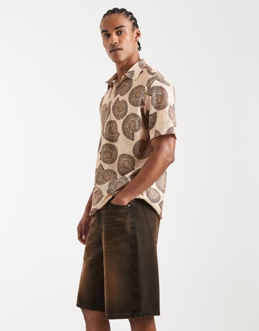 ASOS DESIGN - Brune forvaskede denim-jorts, 3 af 5