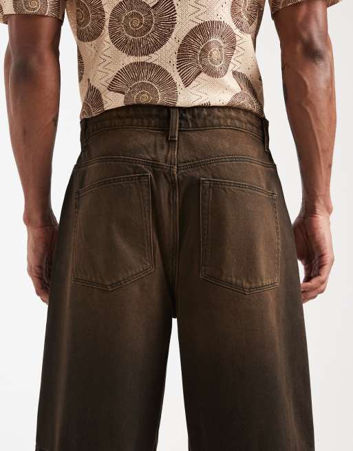 ASOS DESIGN - Brune forvaskede denim-jorts, 5 af 5