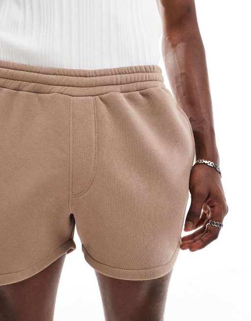 ASOS DESIGN - Brune korte shorts med buet kant, 3 af 5